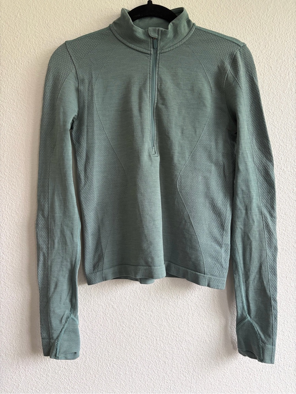 lululemon athletica Half-Zip Mock Neck Pullover in Sage - Picture 2 of 9